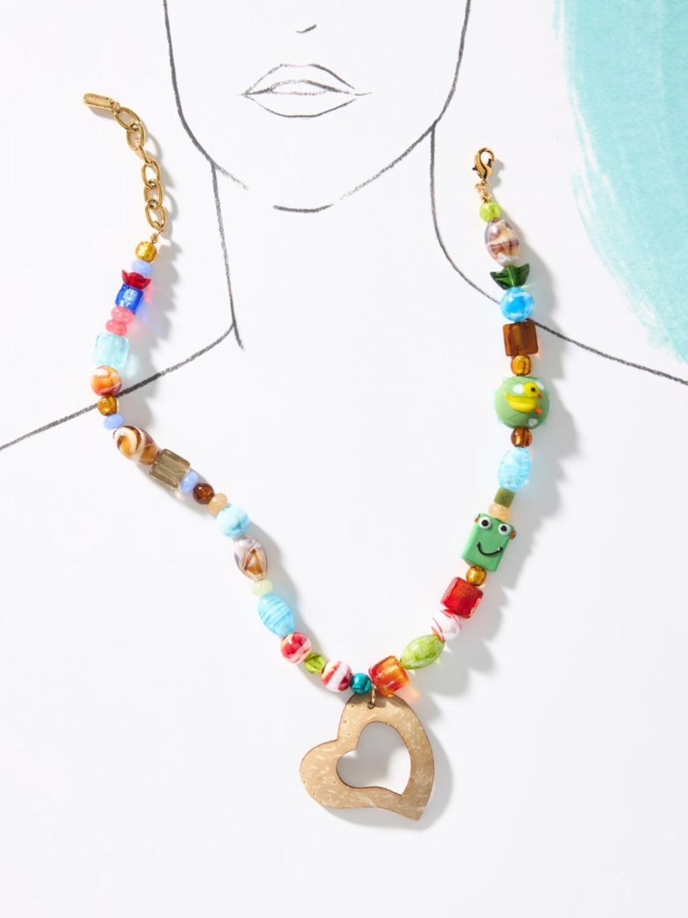 Logan Tay Beaded Heart Pendant Necklace - Picture 4 of 6